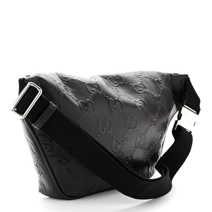 Gucci Calfskin GG Tennis Embossed Pocket Belt Bag Black 3 of 11