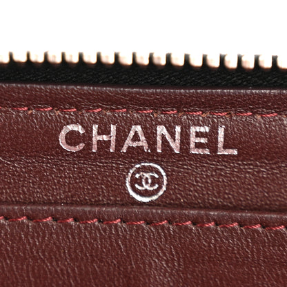 Chanel Lambskin Quilted Large Gusset Zip Around Wallet Black 6 of 12