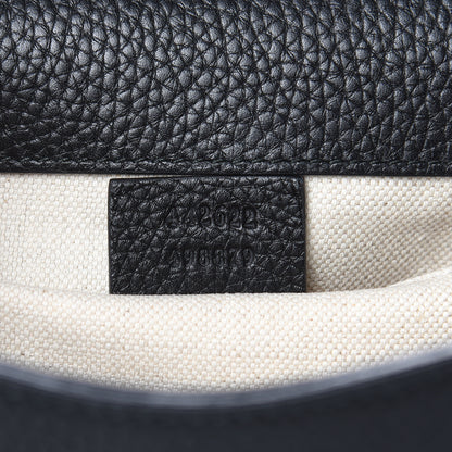 Gucci Calfskin Mini GG Marmont Top Handle Bag Black 7 of 10