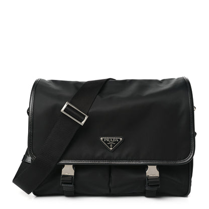 Prada Re-Nylon Saffiano Messenger Bag Black 1 of 9