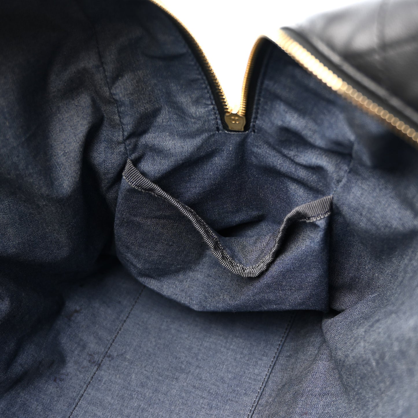 Calfskin Stitched Maxi Logo Bowling Bag Black