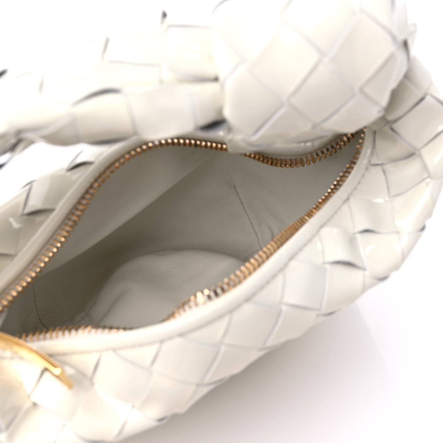 Patent Nappa Intrecciato Mini Jodie White