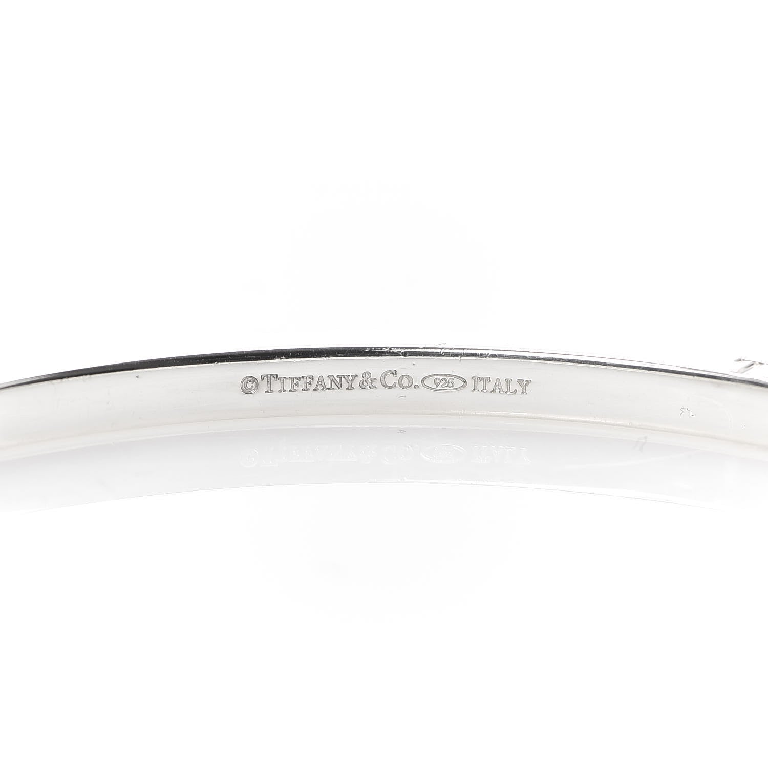 Tiffany Sterling Silver Enamel Bangle Bracelet Blue 4 of 5