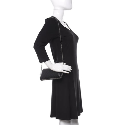 Chanel Lambskin Chevron Quilted Chain Around Clutch Black 2 of 10