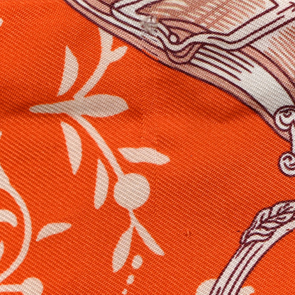 Hermes Silk Etriers Remix Twilly Orange Creme Beige 7 of 7