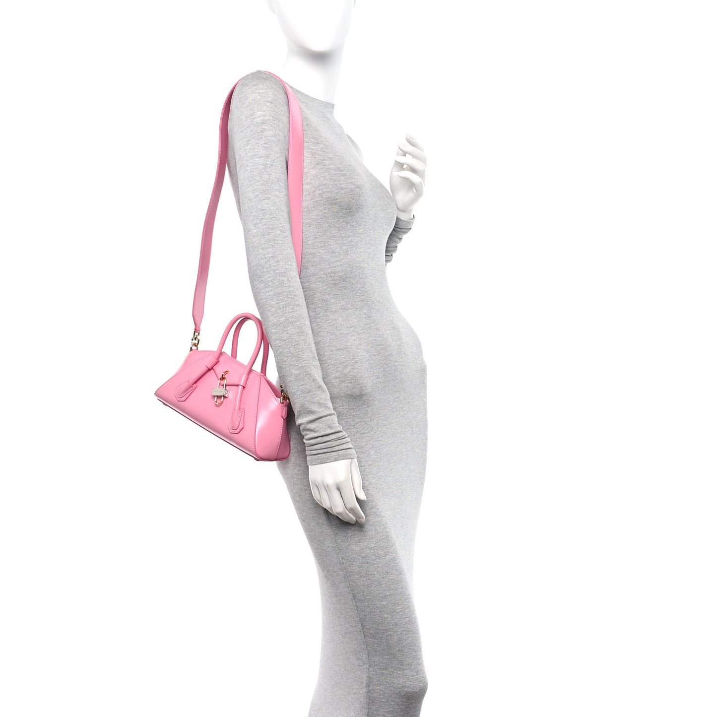 Box Calfskin Mini Antigona Stretch Bright Pink