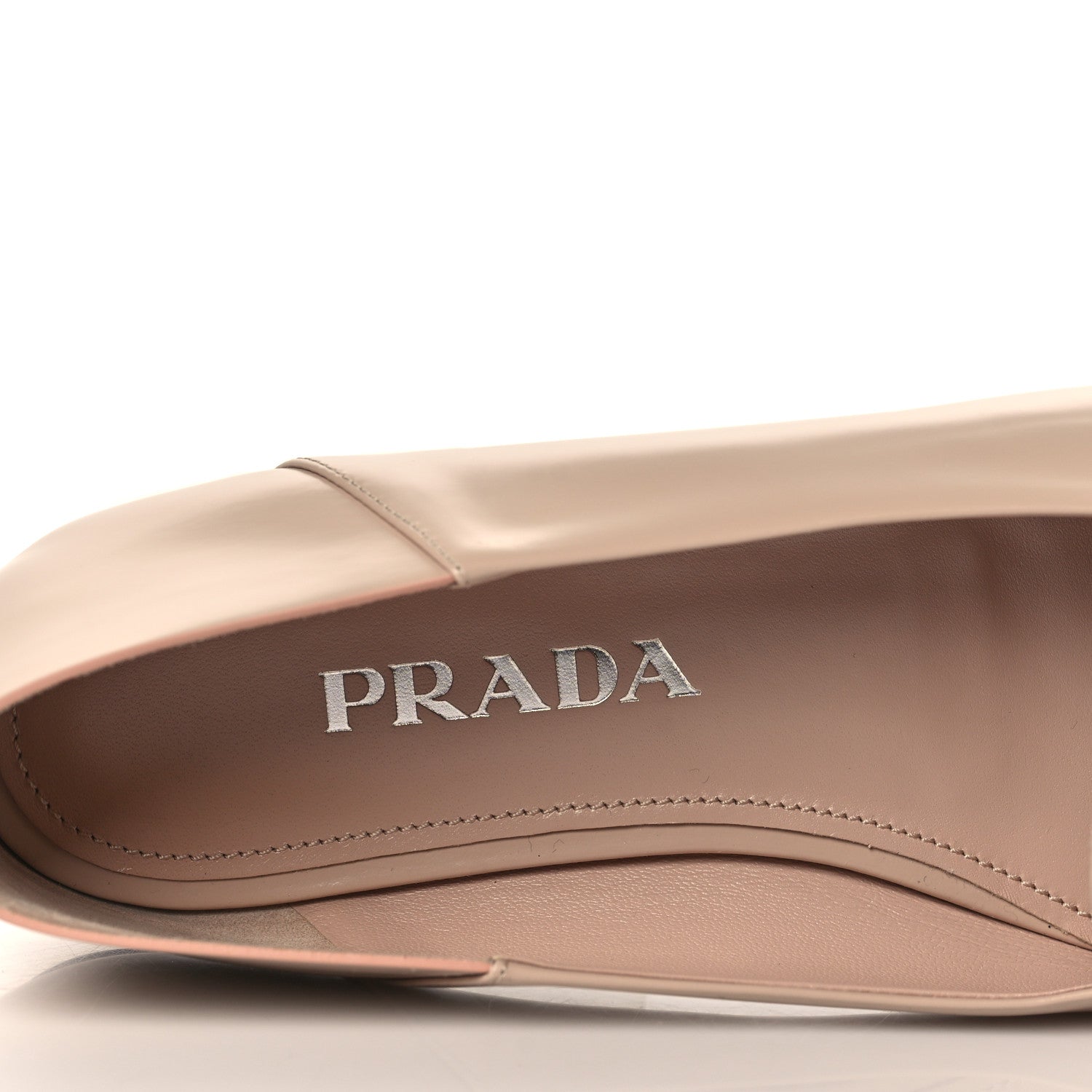 Prada Spazzolato Logo Loafer 39.5 Cipria 7 of 8