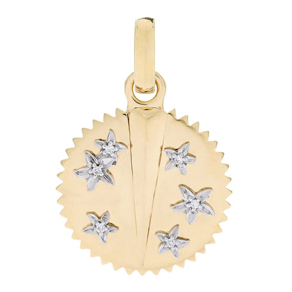 Foundrae 18K Yellow Gold Diamond Baby Resilience Medallion Pendant 1 of 3