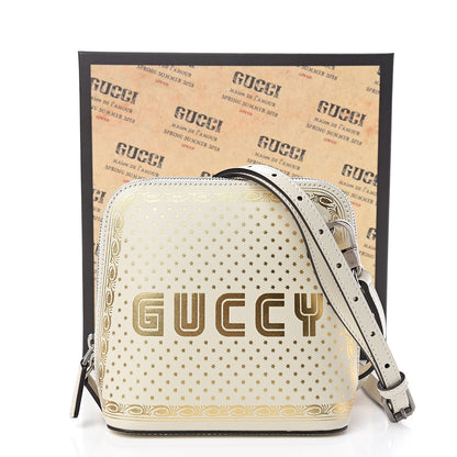 Gucci X SEGA Calfskin GUCCY Stars Mini Dome Shoulder Bag Mystic White Gold 9 of 9