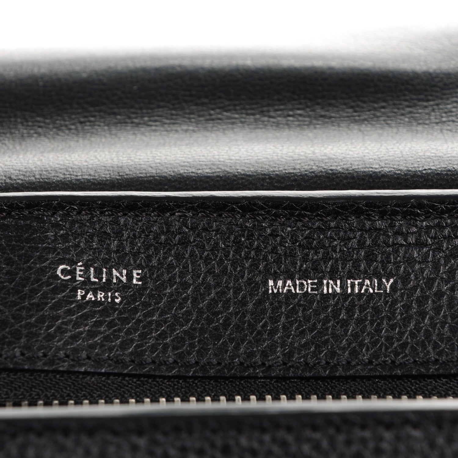 Celine Drummed Calfskin Suede Medium Trapeze Black 6 of 7