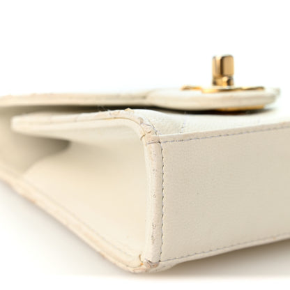Chanel Goatskin Chic Pearls Clutch On Chain White 9 of 12