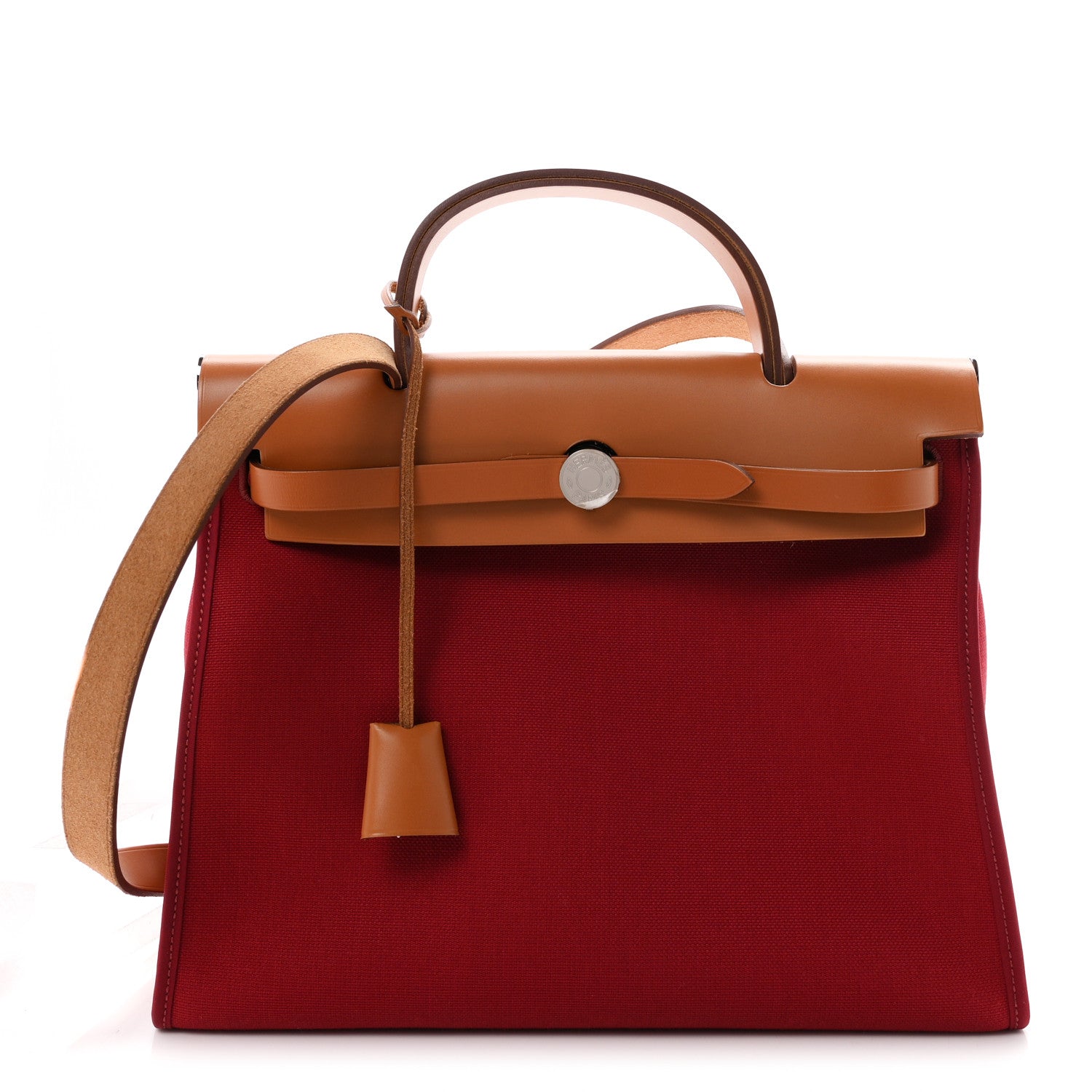 Hermes Vache Hunter Toile Herbag Zip 31 PM Rubis 1 of 12