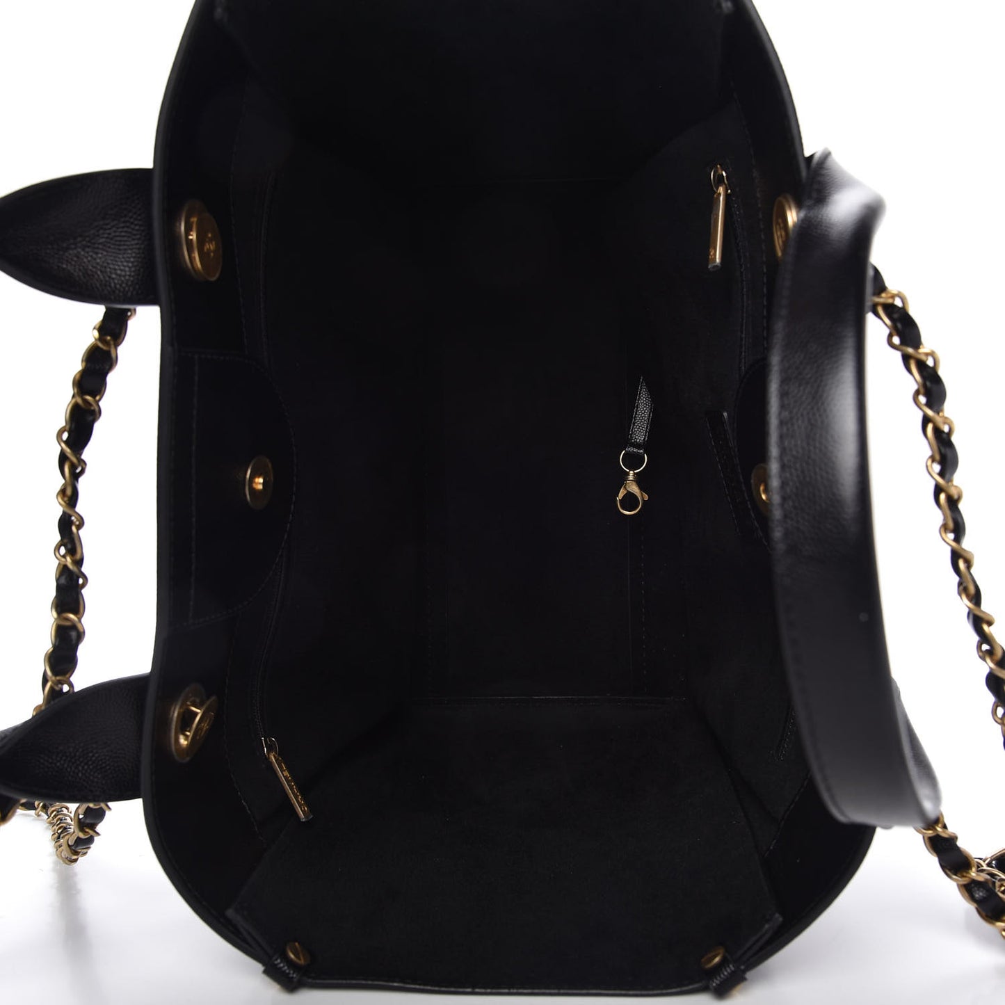 Caviar Small Studded Deauville Tote Black