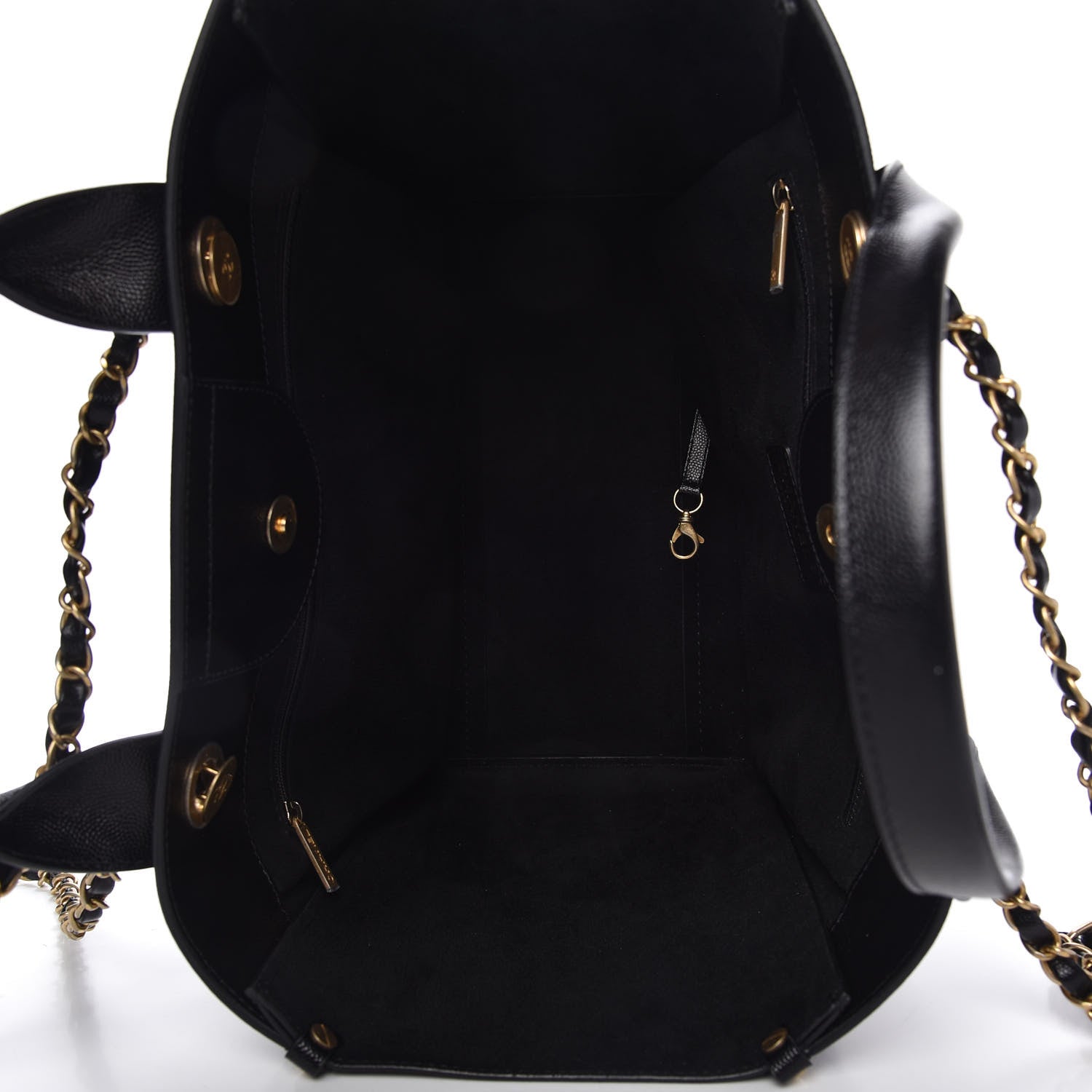 Chanel Caviar Small Studded Deauville Tote Black 5 of 13