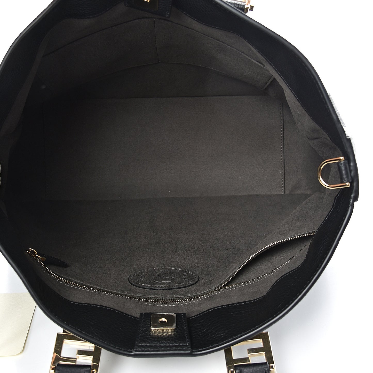 Cuoio Romano Selleria Medium FF Tote Black