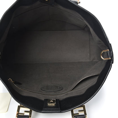 Fendi Cuoio Romano Selleria Medium FF Tote Black 4 of 9