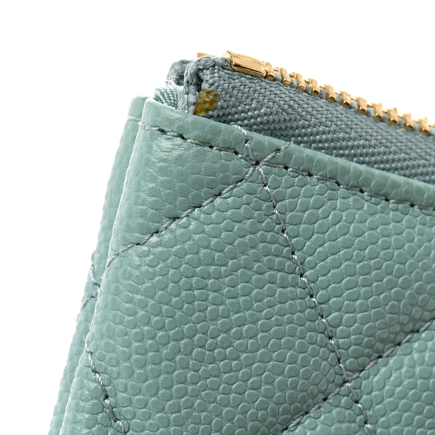 Chanel Caviar Quilted Small Cosmetic Case Light Blue 8 of 9