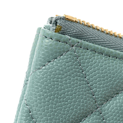 Chanel Caviar Quilted Small Cosmetic Case Light Blue 8 of 9