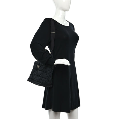 Prada Re-Nylon Nappa Triangle Quilted Padded Double Handled Zip Pocket Tote Black 2 of 13