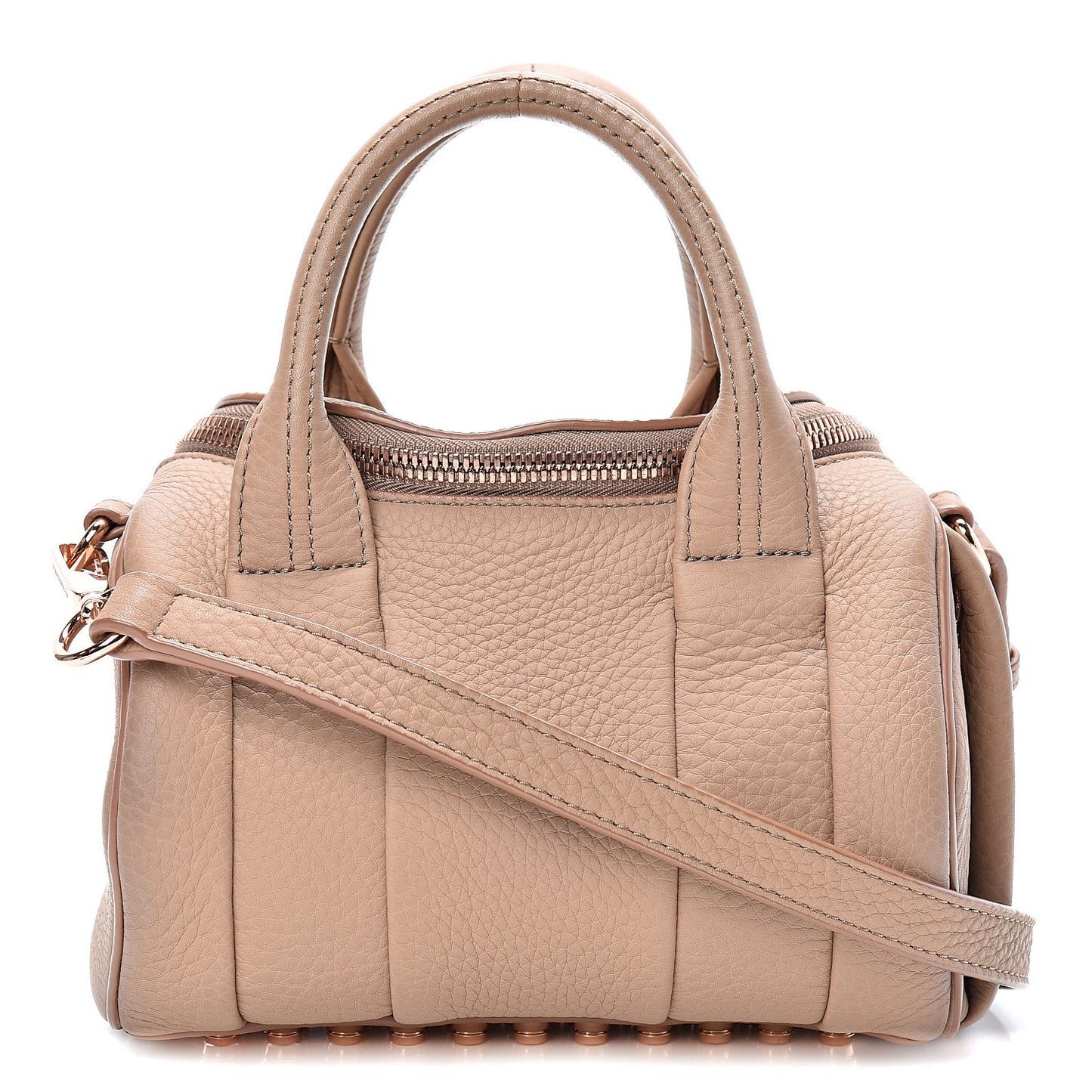 Pebbled Lambskin Mini Rockie Truffle Rose Gold Hardware