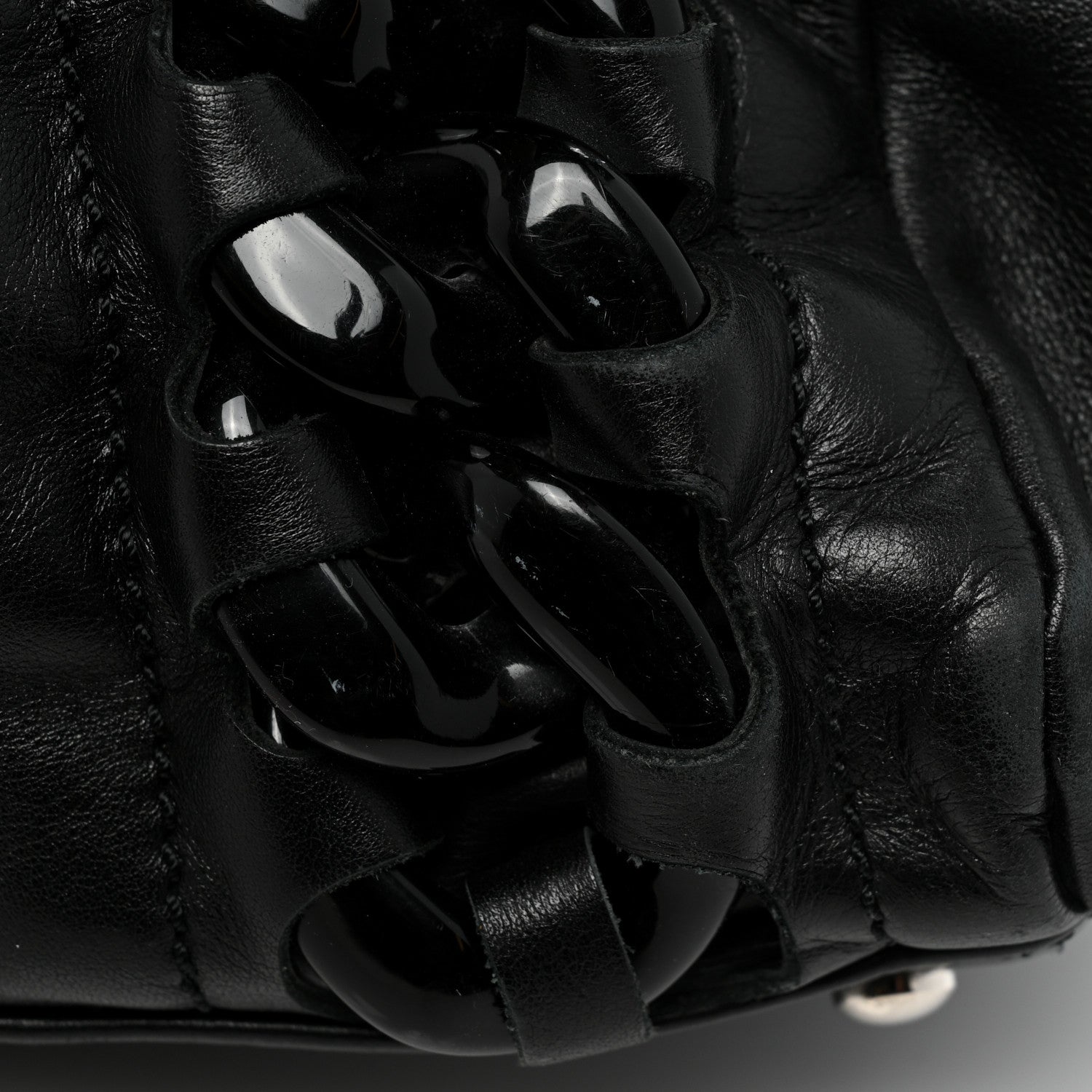 Chanel Calfskin Modern Chain Rhodoid East West Tote Black 13 of 17