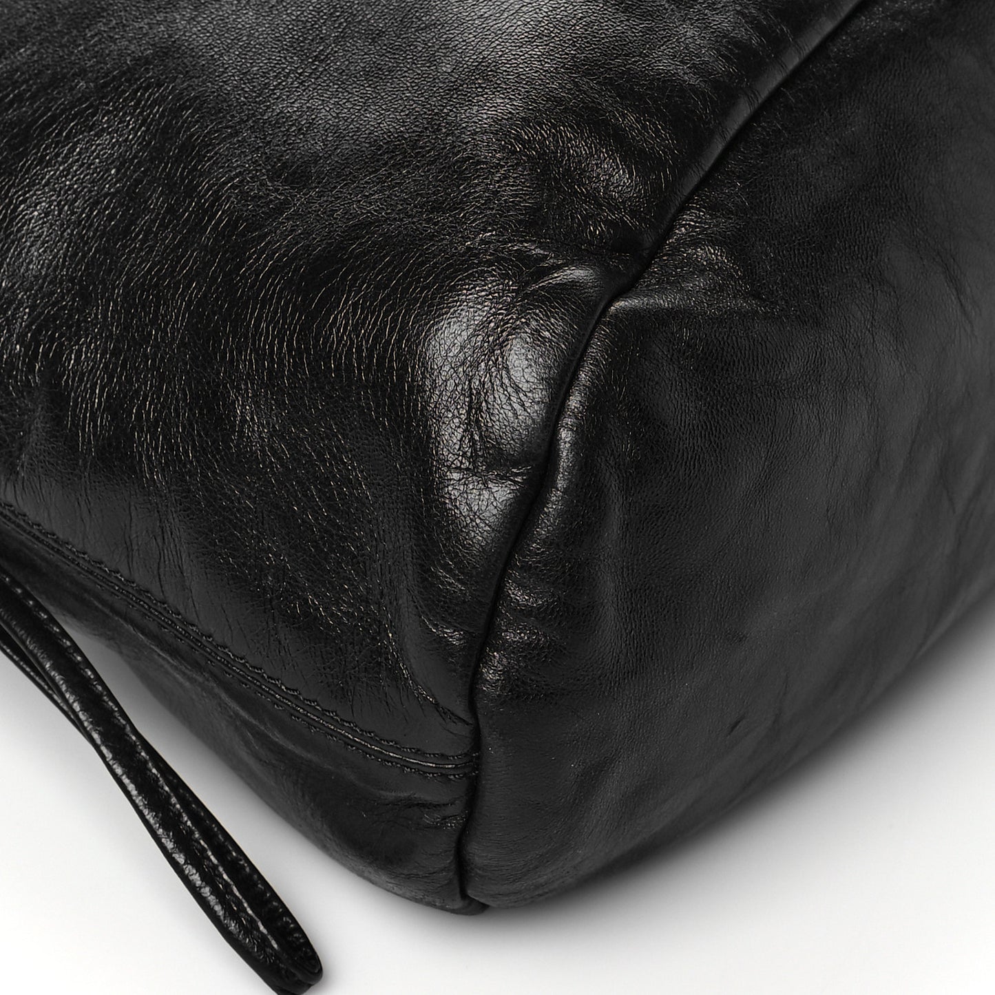 Tweed Lambskin Drawstring Tweedy Tote Black