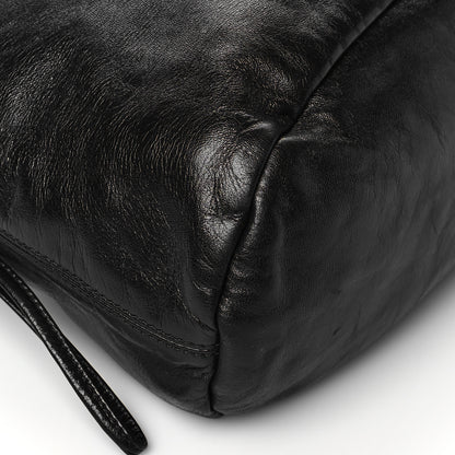 Chanel Tweed Lambskin Drawstring Tweedy Tote Black 9 of 10