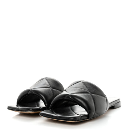 Bottega Veneta Nappa Quilted Rubber Lido Flat Sandals 37 Black 3 of 8