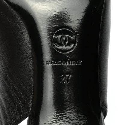 Chanel Lambskin Slingback Bow Pumps 37 Black 6 of 8