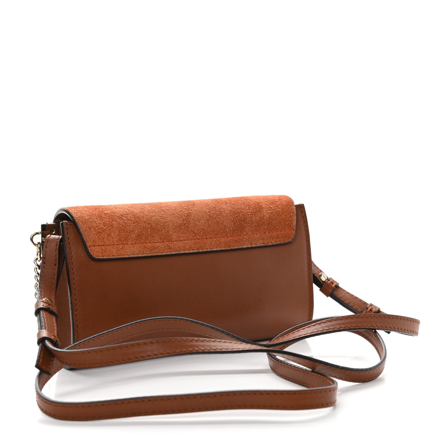 Chloe Suede Calfskin Faye Wallet On Strap Tan 3 of 9
