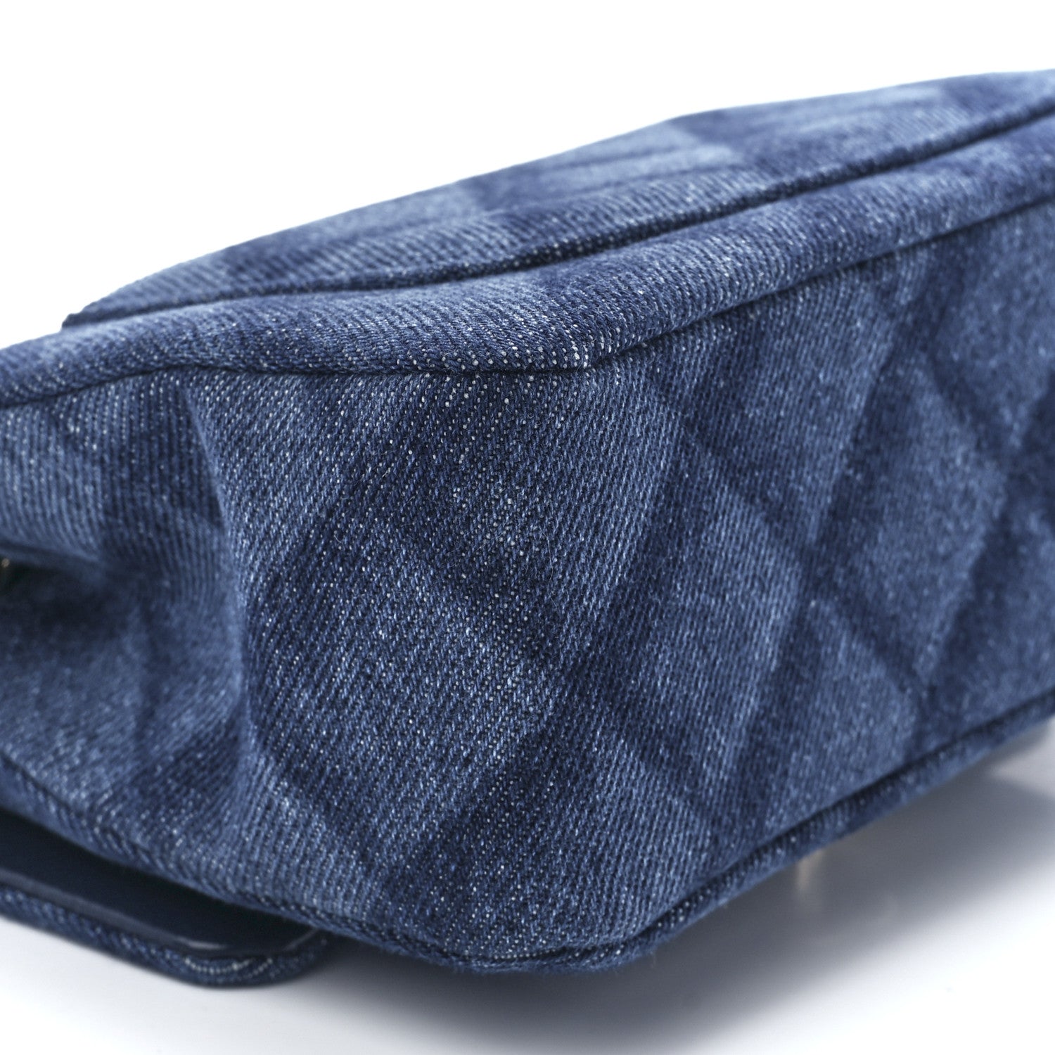 Chanel Printed Denim Quilted Mini Rectangular Flap Dark Blue 11 of 13