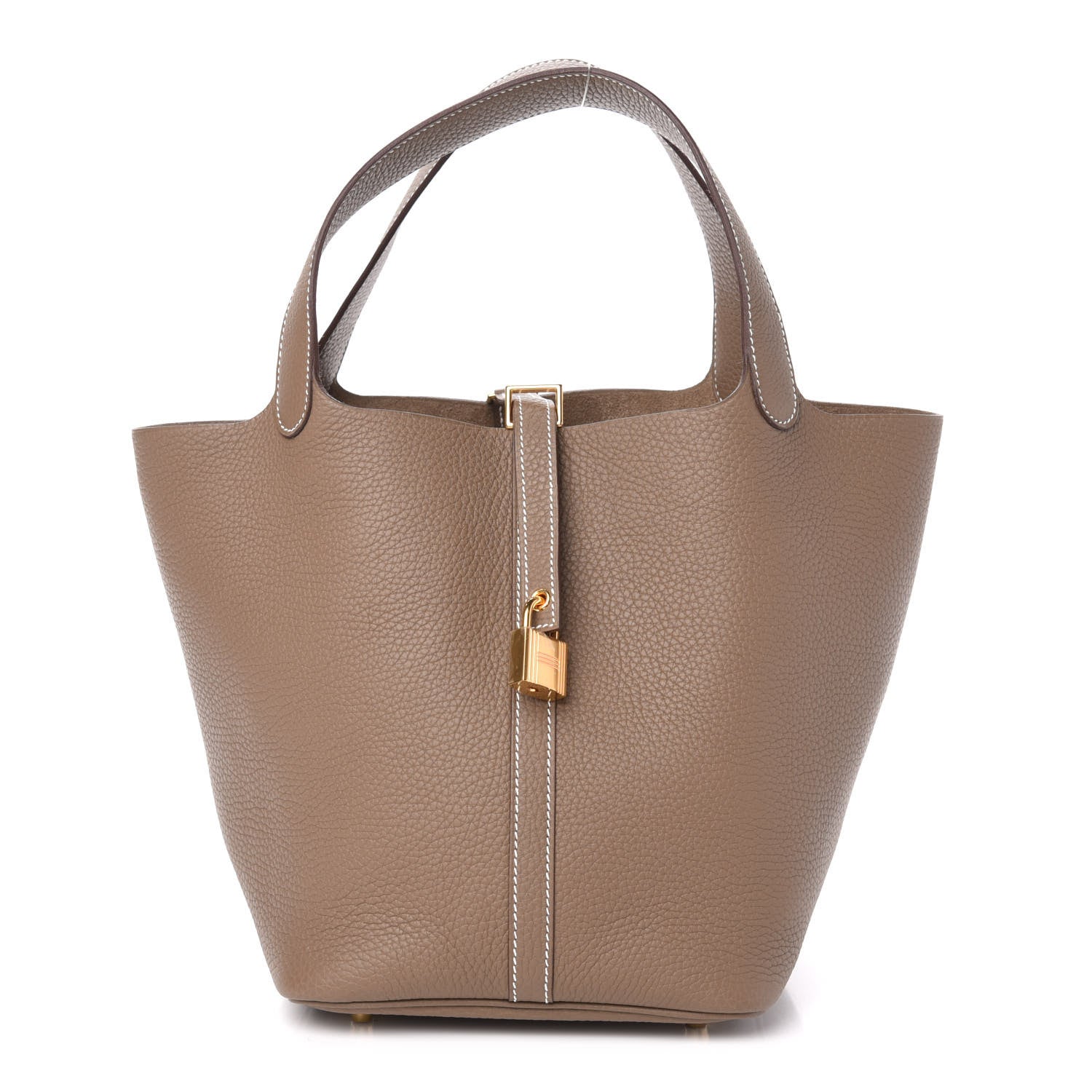 Hermes Taurillon Clemence Picotin Lock 22 MM Etoupe 1 of 10