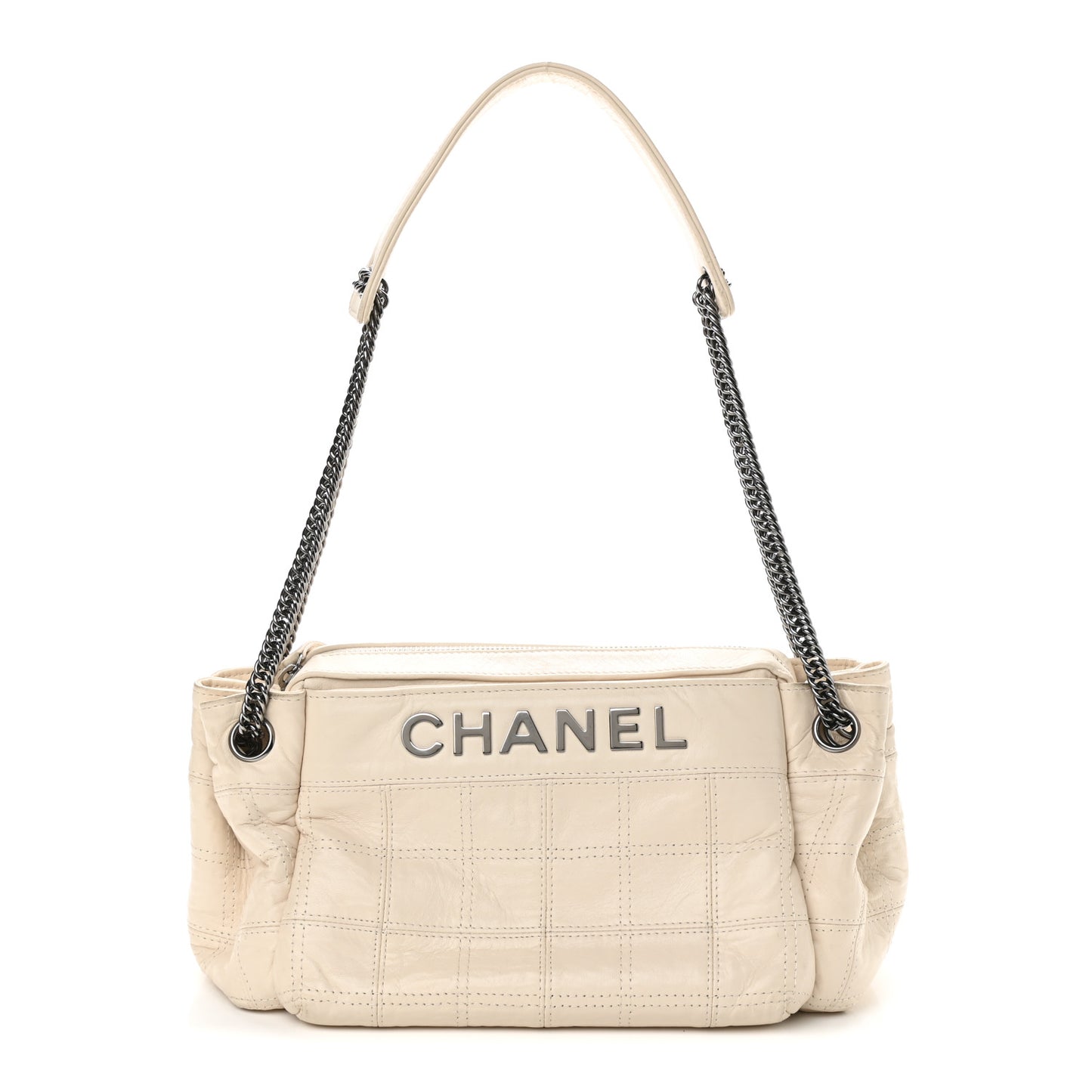 Lambskin LAX East West Shoulder Bag Ivory