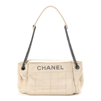 Chanel Lambskin LAX East West Shoulder Bag Ivory 1 of 9