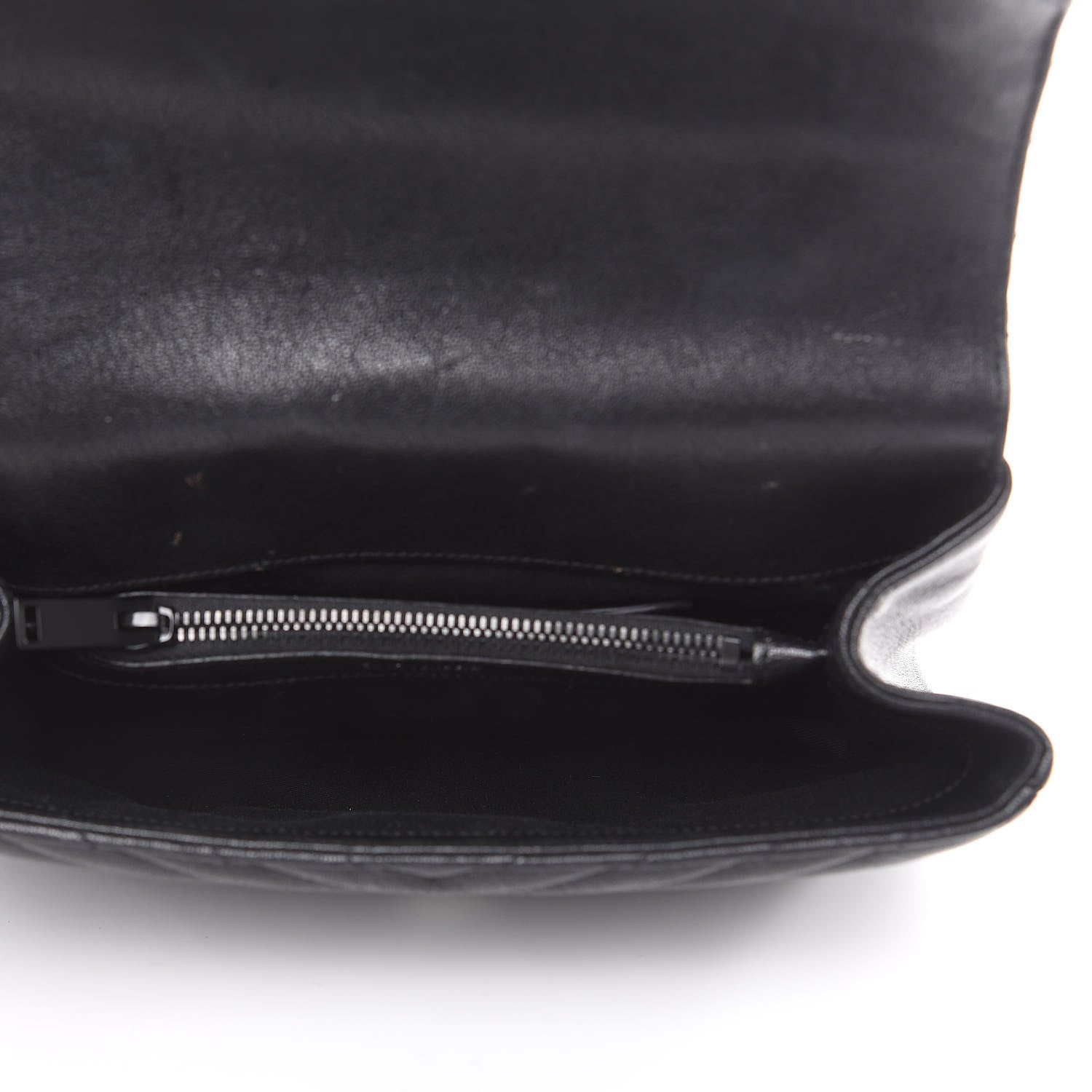 Saint Laurent Sheepskin Matelasse Chevron Monogram Medium College Bag Black 5 of 13
