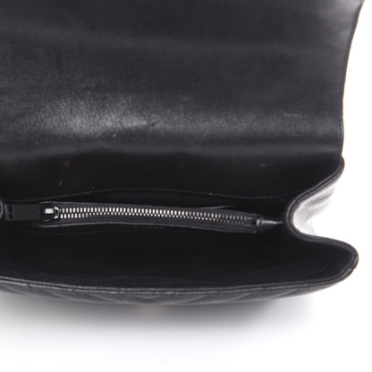 Saint Laurent Sheepskin Matelasse Chevron Monogram Medium College Bag Black 5 of 13