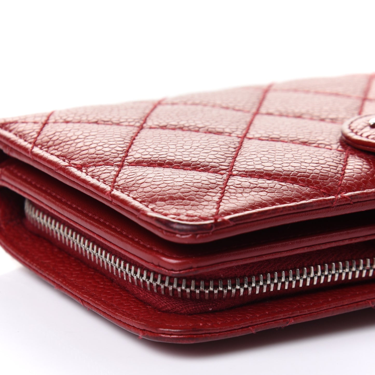 Caviar Quilted CC French Wallet Red