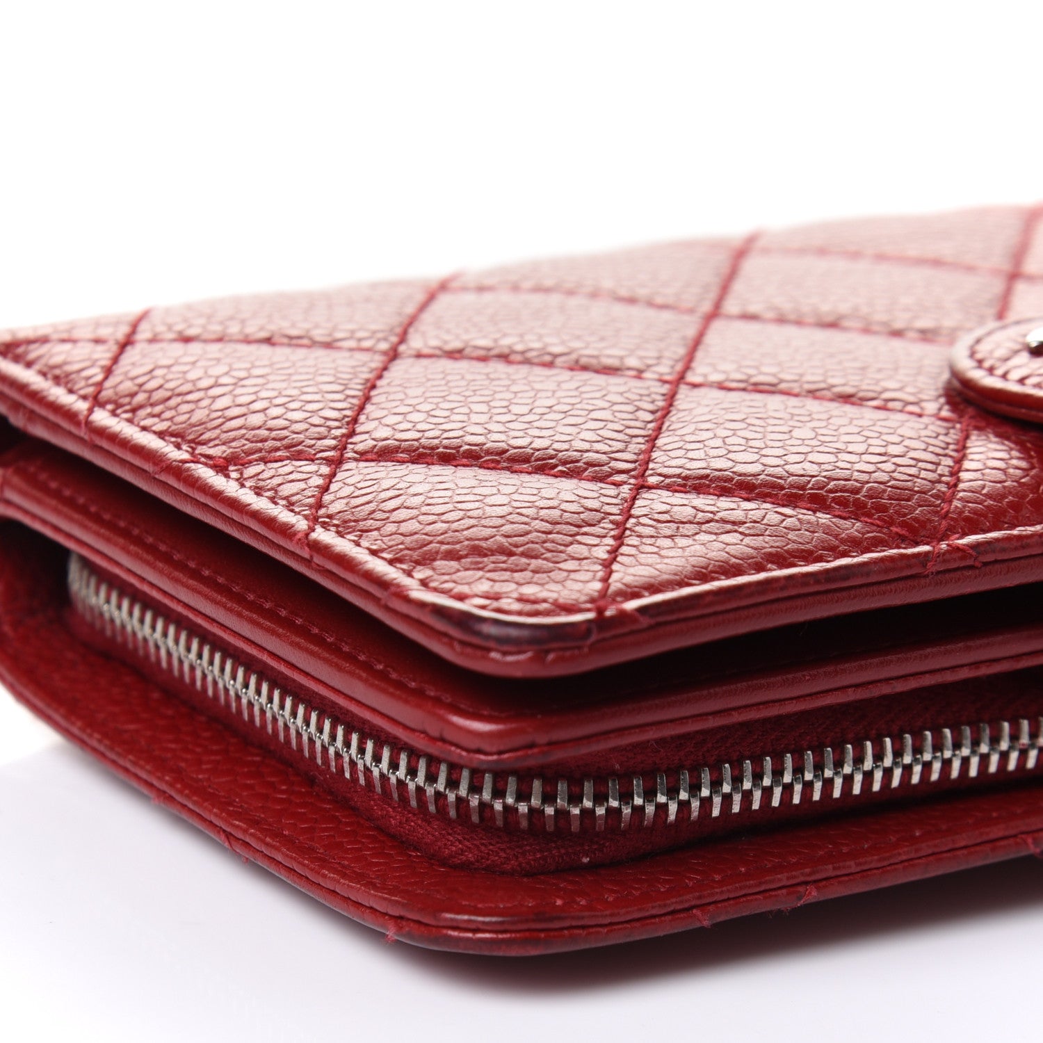 Chanel Caviar Quilted CC French Wallet Red 10 of 12