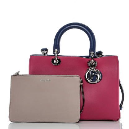 Christian Dior Smooth Calfskin Medium Tri-Color Diorissimo Fuchsia Dune 5 of 8