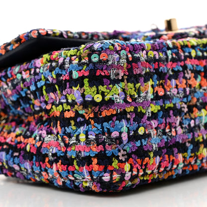 Chanel Tweed Quilted Mini Rectangular Flap Navy Blue Multicolor 9 of 10