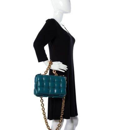 Bottega Veneta Lambskin Maxi Intreccio Padded Chain Cassette Crossbody Bag Mallard 3 of 9