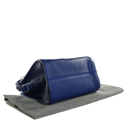 Alexander McQueen Pebbled Calfskin Small Skull Padlock Zip Around Tote Ultramarine 4 of 7