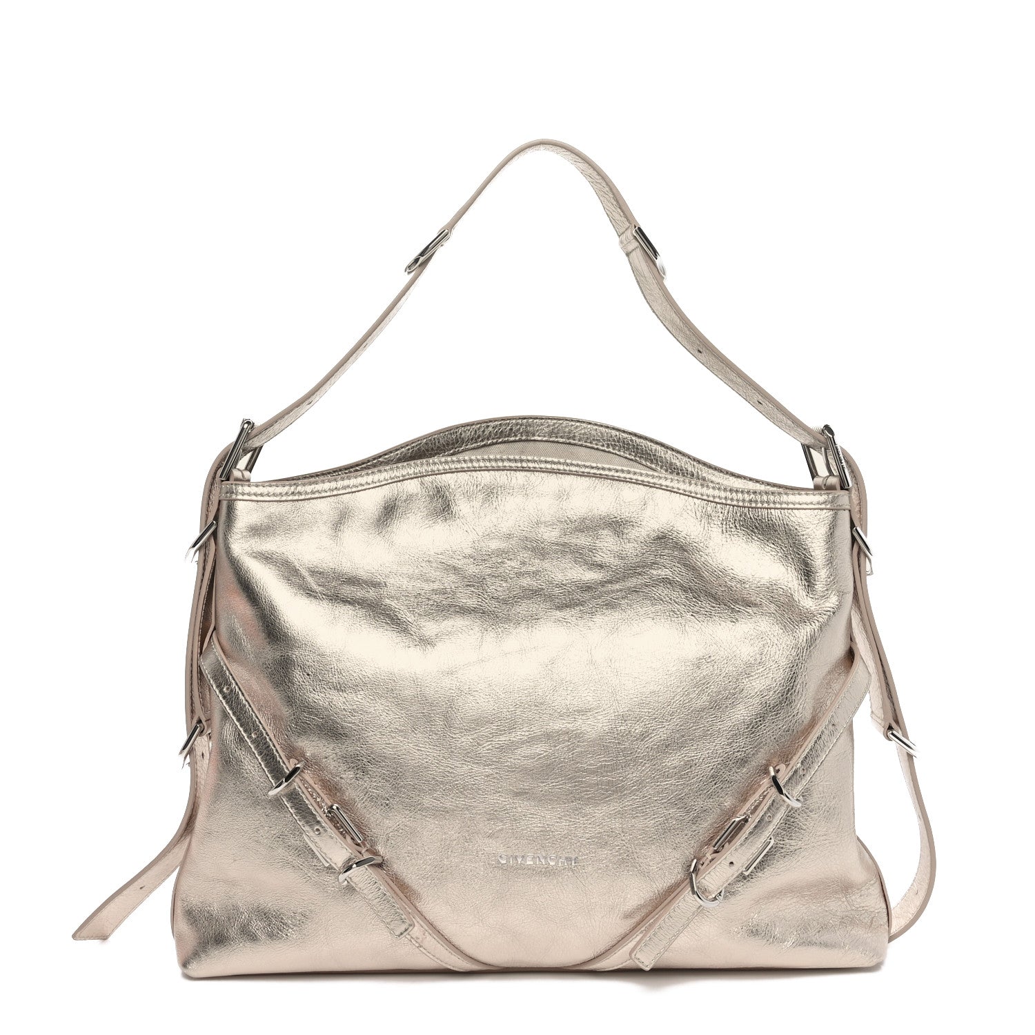 Givenchy Metallic Calfskin Medium Voyou Bag Dusty Gold 1 of 10