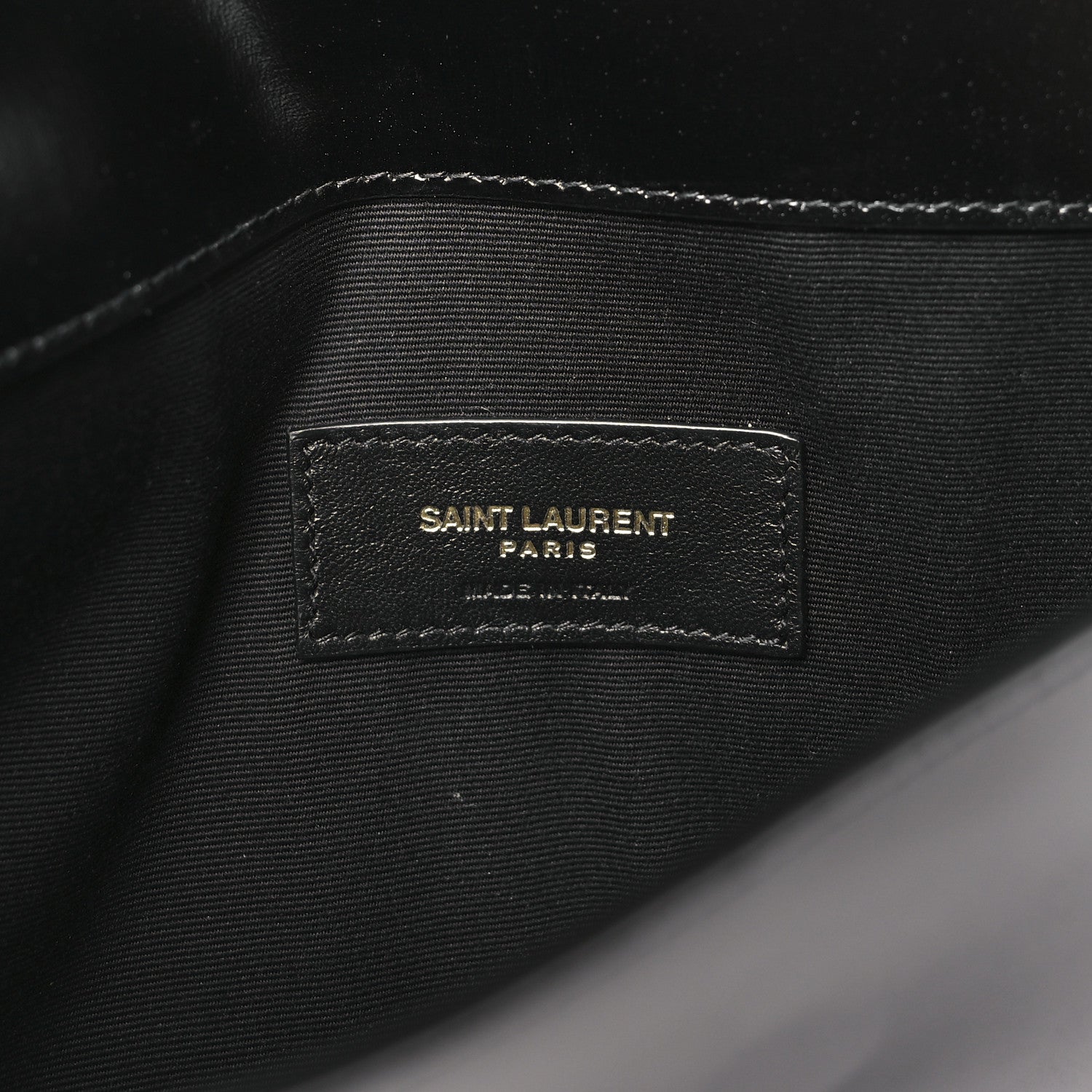 Saint Laurent Smooth Shiny Calfskin Monogram Uptown Pouch Black 6 of 8