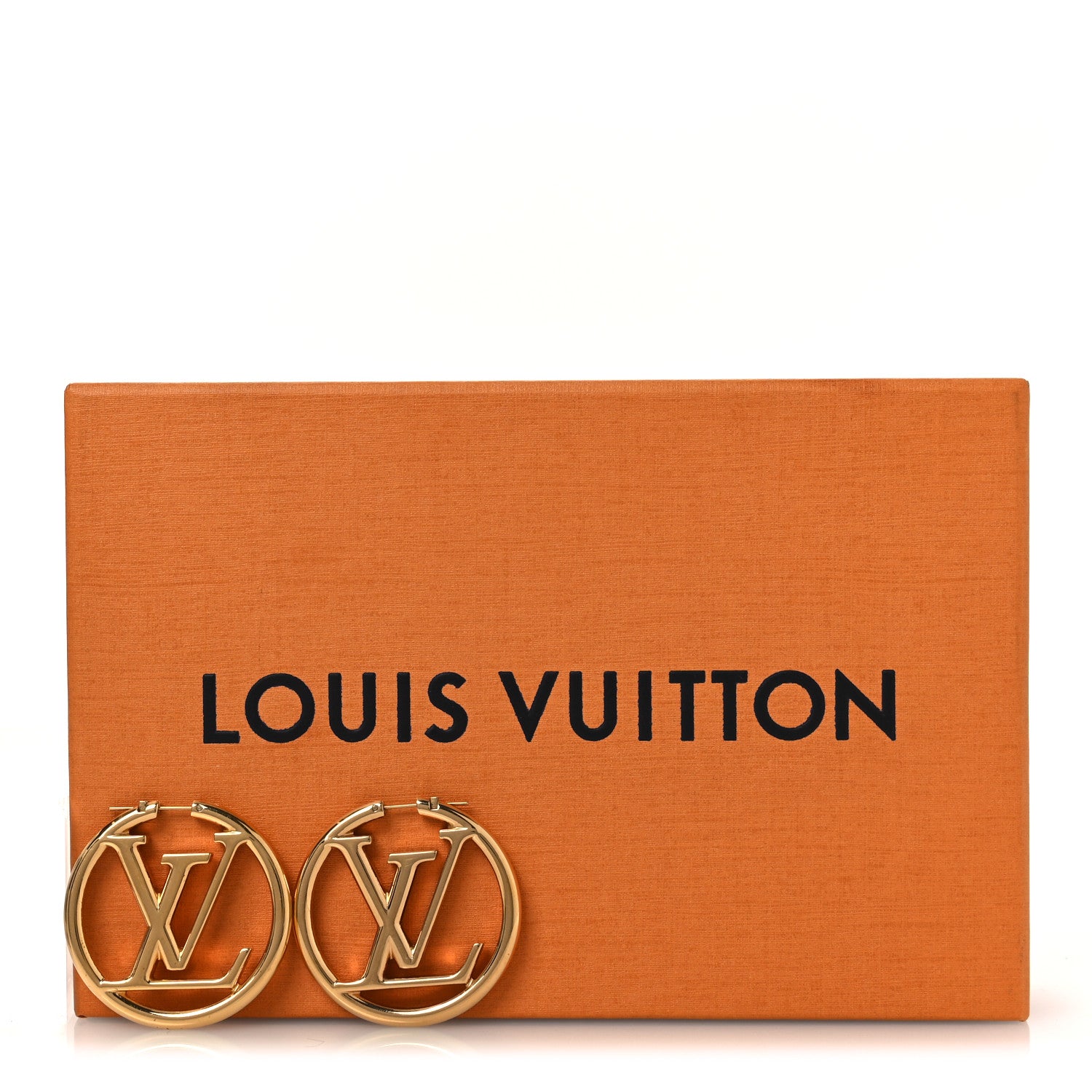 Louis Vuitton Metal Louise Hoop Earrings Gold 6 of 6