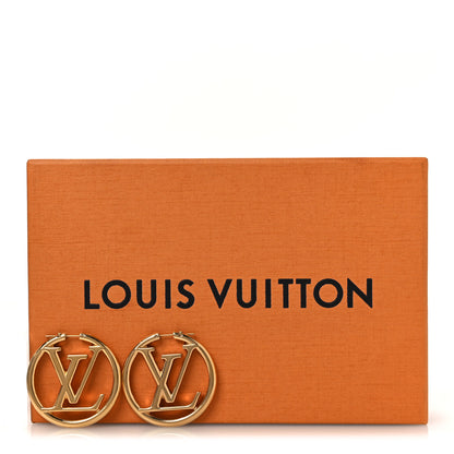 Louis Vuitton Metal Louise Hoop Earrings Gold 6 of 6