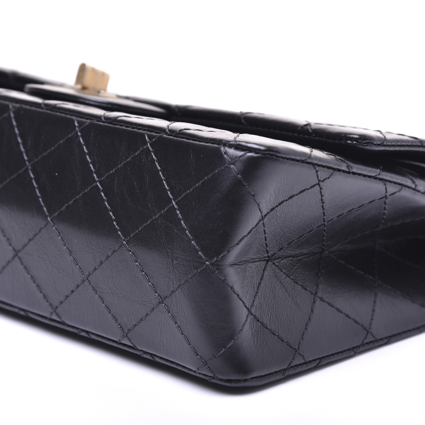Aged Calfskin Quilted 2.55 Reissue 225 Flap Black