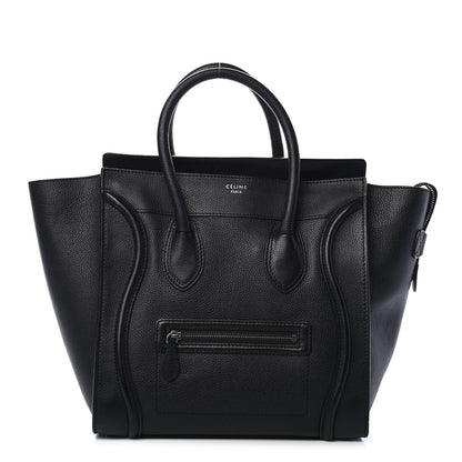 Celine Drummed Calfskin Mini Luggage Black 1 of 9