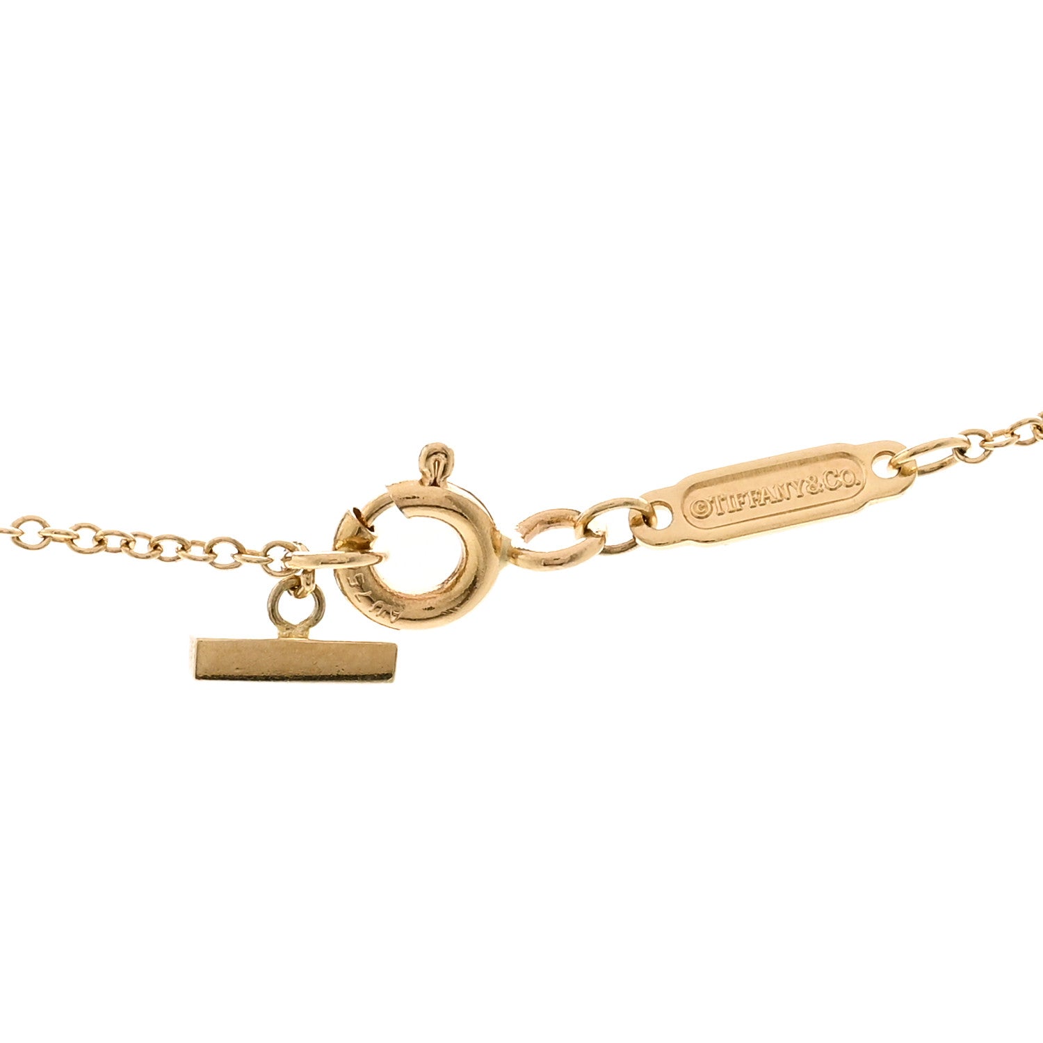 Tiffany 18K Yellow Gold Large T Smile Pendant Necklace 4 of 4