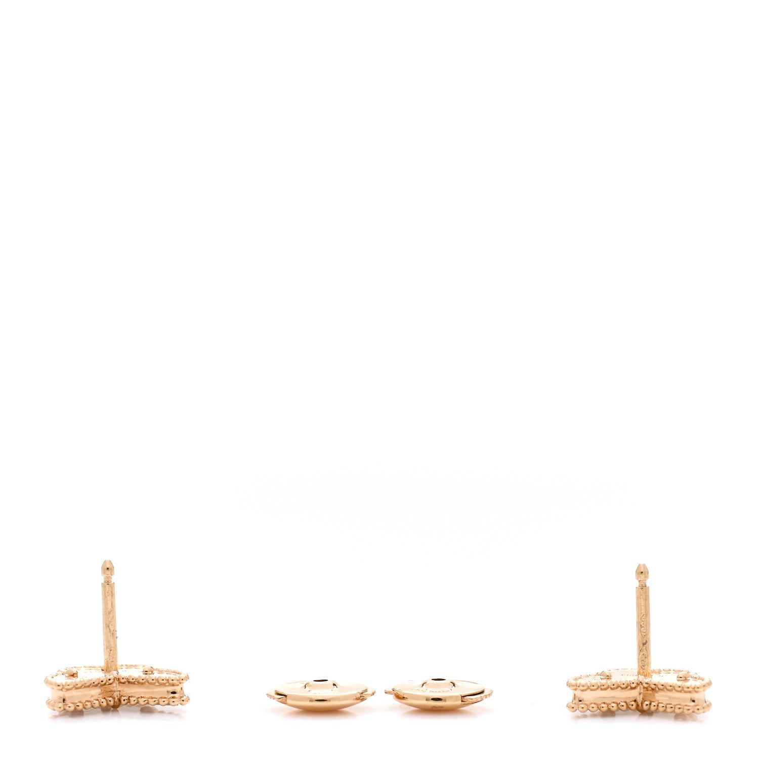 Van Cleef & Arpels 18K Yellow Gold Mother of Pearl Sweet Alhambra Butterfly Earrings 4 of 5